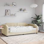 vidaXL Slaapbank 90x200 cm stof crèmekleurig, Huis en Inrichting, Slaapkamer | Bedden, 90 cm, Eenpersoons, Verzenden, Nieuw