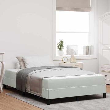 vidaXL Boxspringbed met matras Lichtgrijs 120 x 200 cm Stof, Huis en Inrichting, Slaapkamer | Bedden, Verzenden, Nieuw, Grijs