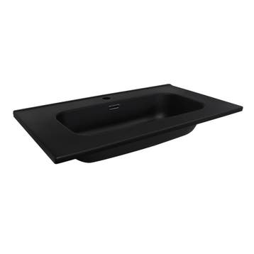 Inbouw Wastafel Aquasplash Retro 46x80 cm Mat Zwart, Ophalen of Verzenden, Nieuw