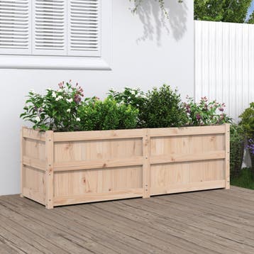 vidaXL Plantenbak 150x50x50 cm massief grenenhout, 100 cm of meer, Verzenden, Nieuw, Hout