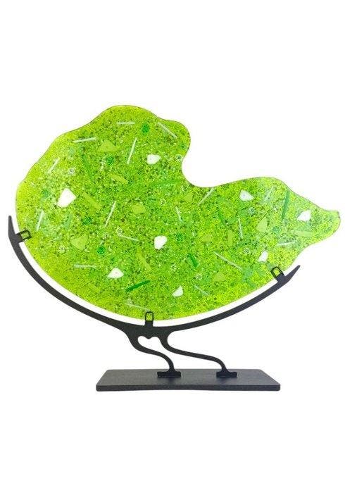 Made Murano Glass - sculptuur, Piastra Carnevale Verde, Antiek en Kunst, Antiek | Glas en Kristal