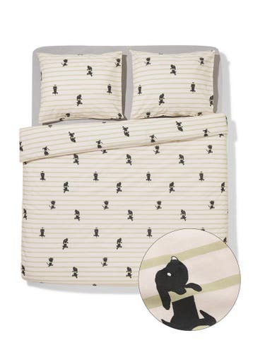 HEMA Takkie en Siepie dekbedovertrek 200x200/220cm zacht, Verzenden, Nieuw, Beige