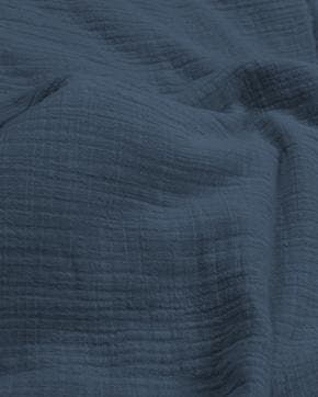 Hydrofiel Katoen Linnenstructuur Midden Blauw, Nieuw, Blauw