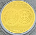 Salomonseilanden. 10 Dollars 2017 100 Escudos 1609 oro