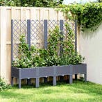 vidaXL Plantenbak met latwerk 160x40x142 cm polypropeen, Verzenden, Nieuw, Kunststof