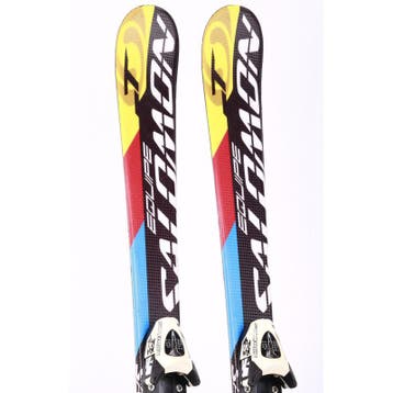 110 kinder skis SALOMON EQUIPE-T, black/yellow + Salomon 60, Sport en Fitness, Verzenden, Gebruikt, Salomon