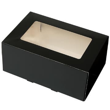 Taartdoos met venster 21x14x9cm. Zwart 3st, Verzenden, Nieuw