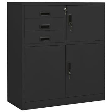vidaXL Kantoorkast 90x40x102 cm staal antracietkleurig, Verzenden, Nieuw