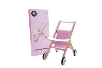 Engelhart Toys poppenwagen hout roz van €34,99 voor €17,50, Ophalen of Verzenden, Nieuw