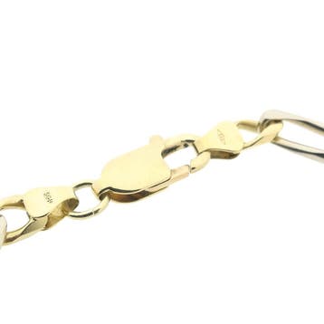 Bicolor gouden Figaro schakelarmband, Ophalen of Verzenden, Gebruikt, Goud, Goud