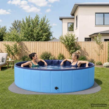 vidaXL Zwembad Grondmat 25 st Ø 292 cm Rond EVA Schuim Grijs, Verzenden, Nieuw