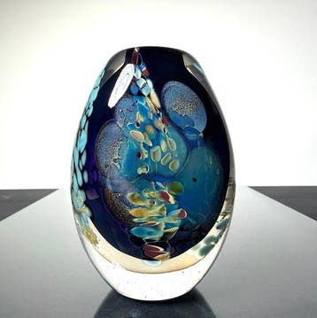 Maxence Parot - Vaas - Unieke vaas, kleuren en goud - Glas