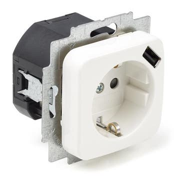 Stopcontact met USB | Busch-Jaeger | Reflex, Verzenden, Nieuw
