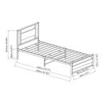 Metalen bed Villach bedframe 90x200 cm zwart en walnootkleur, Huis en Inrichting, Slaapkamer | Bedden, Verzenden, Nieuw