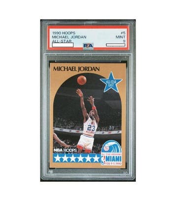 1990 Nba Hopps - All Star - Michael Jordan #5 Graded card -, Verzamelen, Nieuw