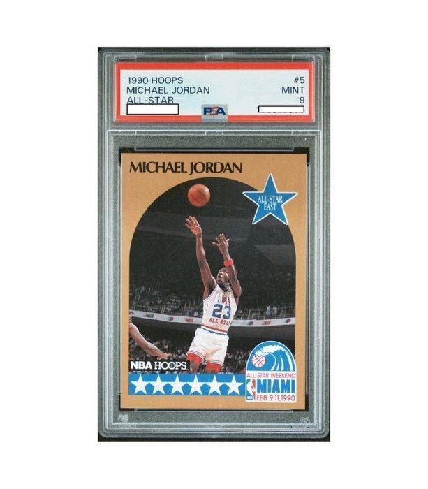 1990 Nba Hopps - All Star - Michael Jordan #5 Graded card -, Verzamelen, Stickers