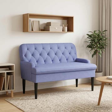 vidaXL Loungebank met knopencomfort Jeans Blauw 111 x 68 x, Verzenden, Nieuw, Stof, Minder dan 150 cm