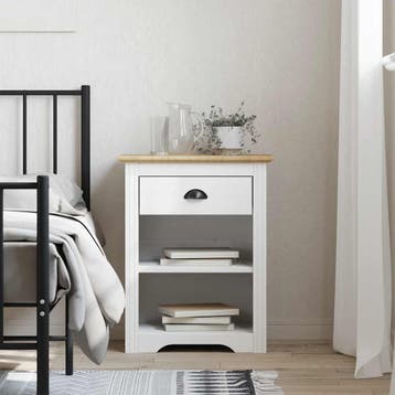 vidaXL Nachtkastje BODO 53x38,5x67 cm massief grenenhout, Minder dan 45 cm, Verzenden, Nieuw, 55 tot 70 cm