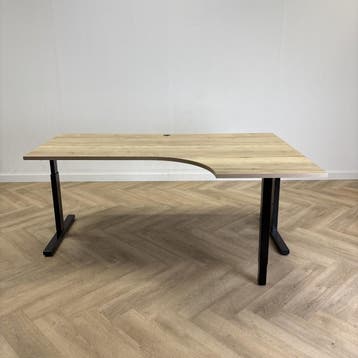 hoekbureau (rechts) 180x120 cm + kabeldoorvoer,  natuur, Ophalen of Verzenden, Gebruikt