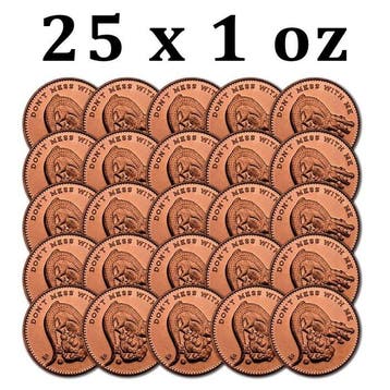Verenigde Staten. 25 x 1 oz Dont Mess With Me Crocodile 999