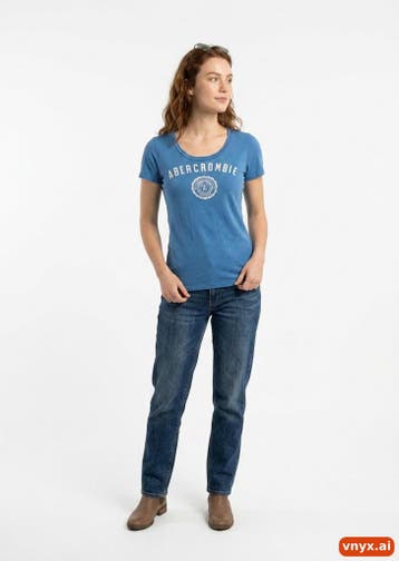 Abercrombie & Fitch T-shirts Dames maat L Blauw Vintage, Ophalen of Verzenden, Nieuw