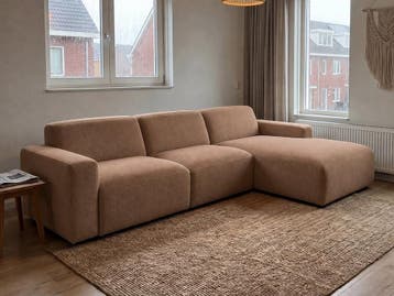 Loungebank Delft - loungebanken - Bruin, Huis en Inrichting, Nieuw, 150 cm of meer, Stof, 300 cm of meer