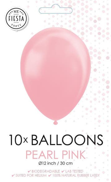 10x Ballonnen Parelmoer lichtroze, Nieuw, Versiering, Verjaardag