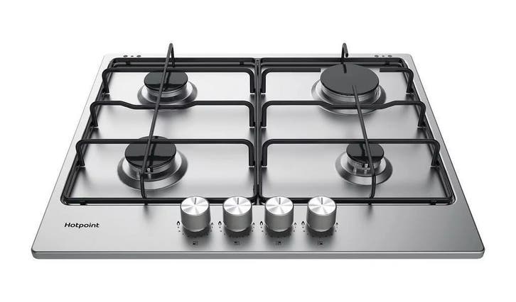 Hotpoint PPH60PFIXUK Gaskookplaat 59x51 cm RVS 4-Pits, Witgoed en Apparatuur, Kookplaten, Inbouw, Gas, Nieuw, 4 kookzones, Ophalen of Verzenden