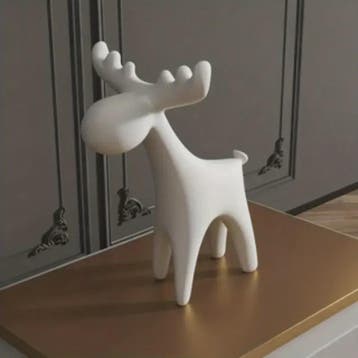 Minimalistisch Wit Herten Beeldje - Stijlvolle Plastic Decor, Verzenden, Nieuw