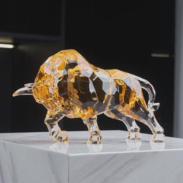 Kristallen Stier Beeldje - Luxe Acryl Ox Sculptuur voor Woon, Verzenden, Nieuw in verpakking