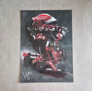 Ferrari - Carlos Sainz jr - Poster Vittoria GP Mexico &, Verzamelen, Nieuw