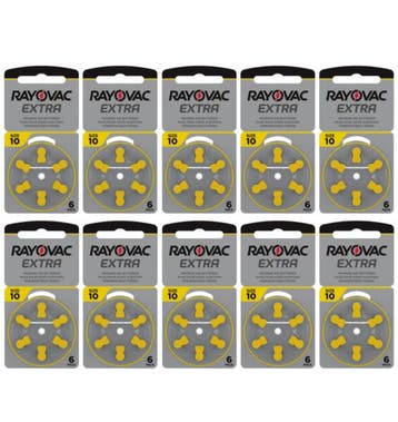 Rayovac Hoorapparaat batterij 10AU geel (60 stuks), Ophalen of Verzenden, Nieuw