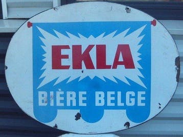 Ekla - Ekla Belgische Bier - Emaille plaat - Emaille