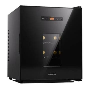 Wijnkoelkast 16 Flessen Stille Wijnkoeler Zwart Klimaatkast, Refurbished, Ophalen of Verzenden, Minder dan 75 liter, Minder dan 45 cm