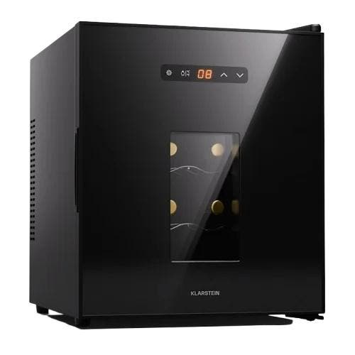 Wijnkoelkast 16 Flessen Stille Wijnkoeler Zwart Klimaatkast, Witgoed en Apparatuur, Koelkasten en IJskasten, Refurbished, Minder dan 45 cm