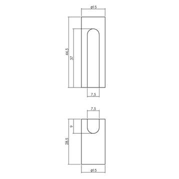 Intersteel Sierhuls recht 37/9mm tbv paumelle scharnieren -, Verzenden, Nieuw