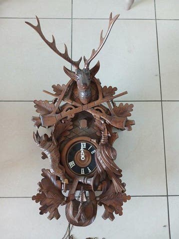 Klok - Hout - 1960-1970 - Zwarte Woud koekoeksklok, Antiek en Kunst