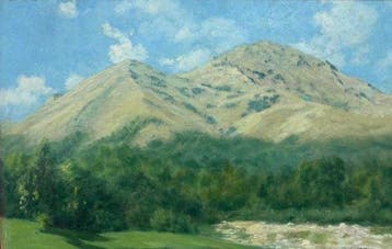 Scuola Italiana (XX), firmato M. Calderini - Paesaggio di