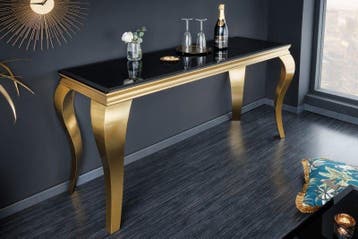 Elegante consoletafel MODERN BAROK 145cm zwart goud, Huis en Inrichting, Tafels | Sidetables, Ophalen of Verzenden, Nieuw