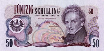 Autriche Österreich Pick 143 a 50 Schilling 02 01 1970, Postzegels en Munten, Bankbiljetten | Europa | Niet-Eurobiljetten, Verzenden