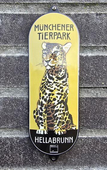 Emaille deurpostje Münchener tierpark Hellabrunn, Verzamelen, Merken en Reclamevoorwerpen, Verzenden, Nieuw