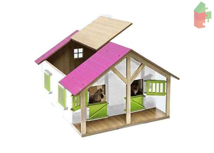 Kids Globe Set Houten Paardenstal Met 2 Boxen En Berging+..., Kinderen en Baby's, Speelgoed | Overig, Nieuw, Ophalen of Verzenden