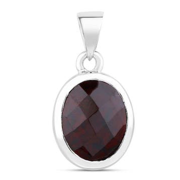 Hanger - 14 karaat Witgoud - 4.40ct. tw. Granaat -, Sieraden, Tassen en Uiterlijk, Antieke sieraden