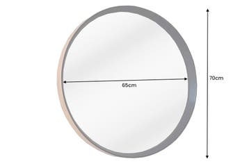Ronde wandspiegel AMSTERDAM 70cm naturel zwart massief, Huis en Inrichting, Woonaccessoires | Spiegels, Ophalen of Verzenden, Nieuw