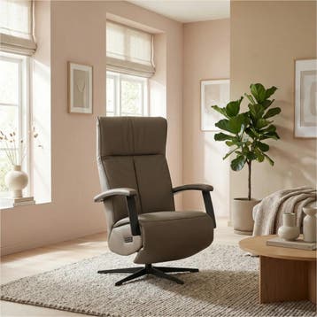 Leren elektrisch relaxfauteuil Pure - Toledo Moss, Bohemian, Industrieel, Modern, Scandinavisch, Nieuw, Ophalen of Verzenden, 50 tot 75 cm