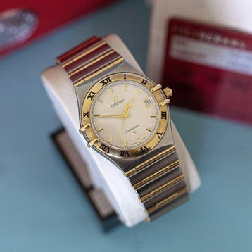 Omega - Constellation Manhattan Full-Bar 18K Gold / Steel -, Nieuw