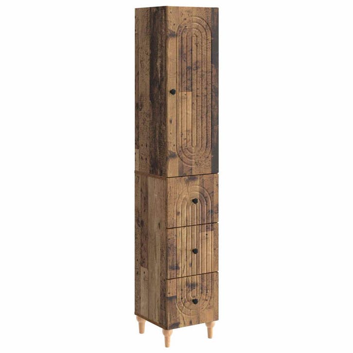 vidaXL Kastenset 2 pcs 33 x 34,5 x 90 cm Bewerkt hout, Huis en Inrichting, Overige Huis en Inrichting, Nieuw, Verzenden