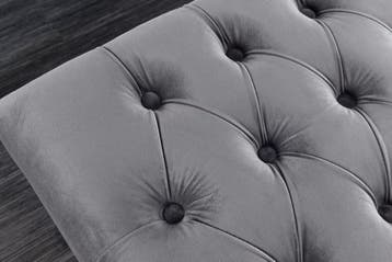 Design bank CASTLE DELUXE 165cm grijs fluweel zilver, Ophalen of Verzenden, Nieuw
