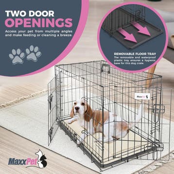 MaxxPet Hondenbench met Plaid - Zwart - Incl. Plaid - 122..., Dieren en Toebehoren, Hondenbenches, Verzenden, Nieuw