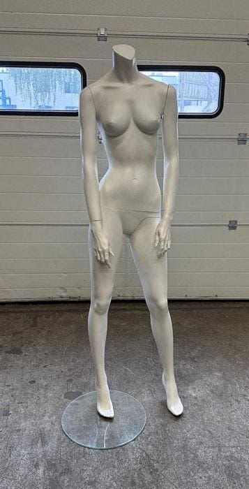Paspop, Etalagepop Vrouw, B44 x D30 x H170cm, wit, Gebruikt